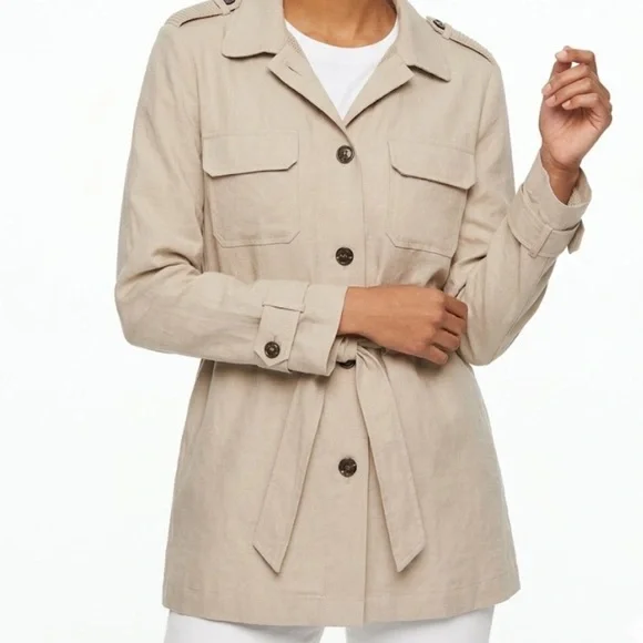 Doe & Rae Beige Utility Jacket - Picture 1 of 7